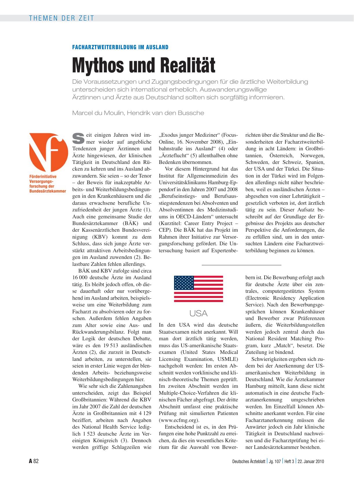 Vorschauseite 1: Facharztweiterbildung im Ausland: Mythos und Realität