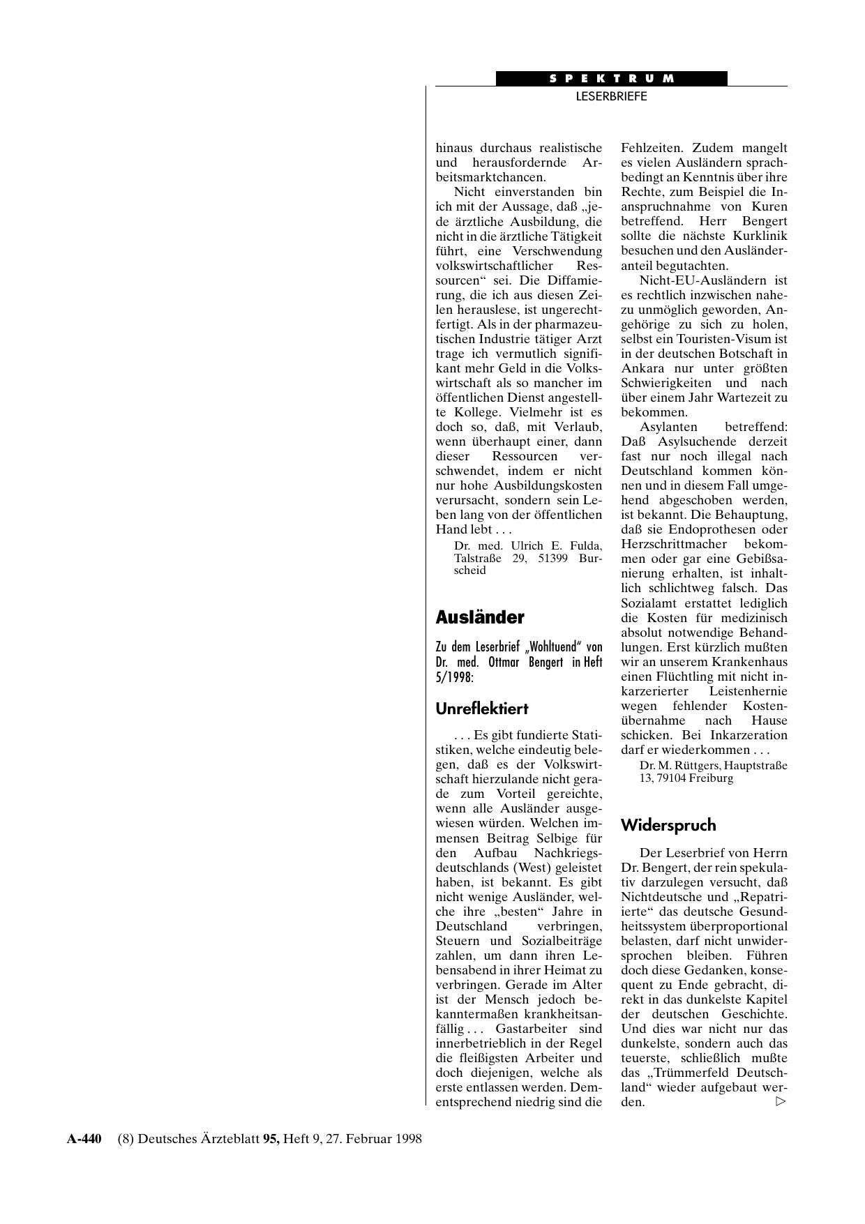 Vorschauseite 1: Ausländer: Unreflektiert