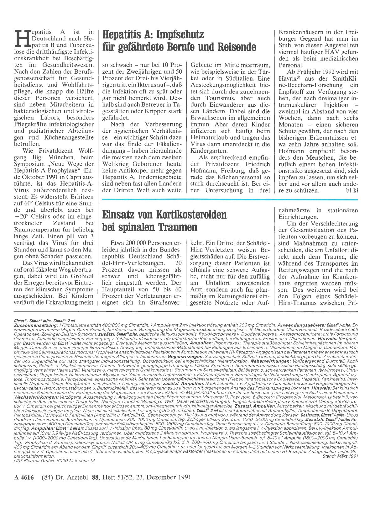 Vorschauseite 1: Hepatitis A: Impfschutz fiir gefährdete Berufe und Reisende