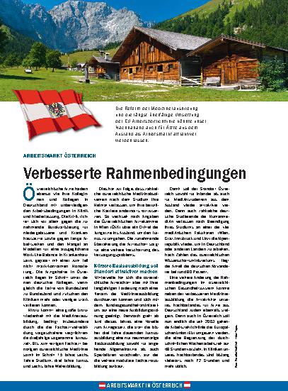 Vorschauseite 1: Arbeitsmarkt Österreich: Verbesserte Rahmenbedingungen