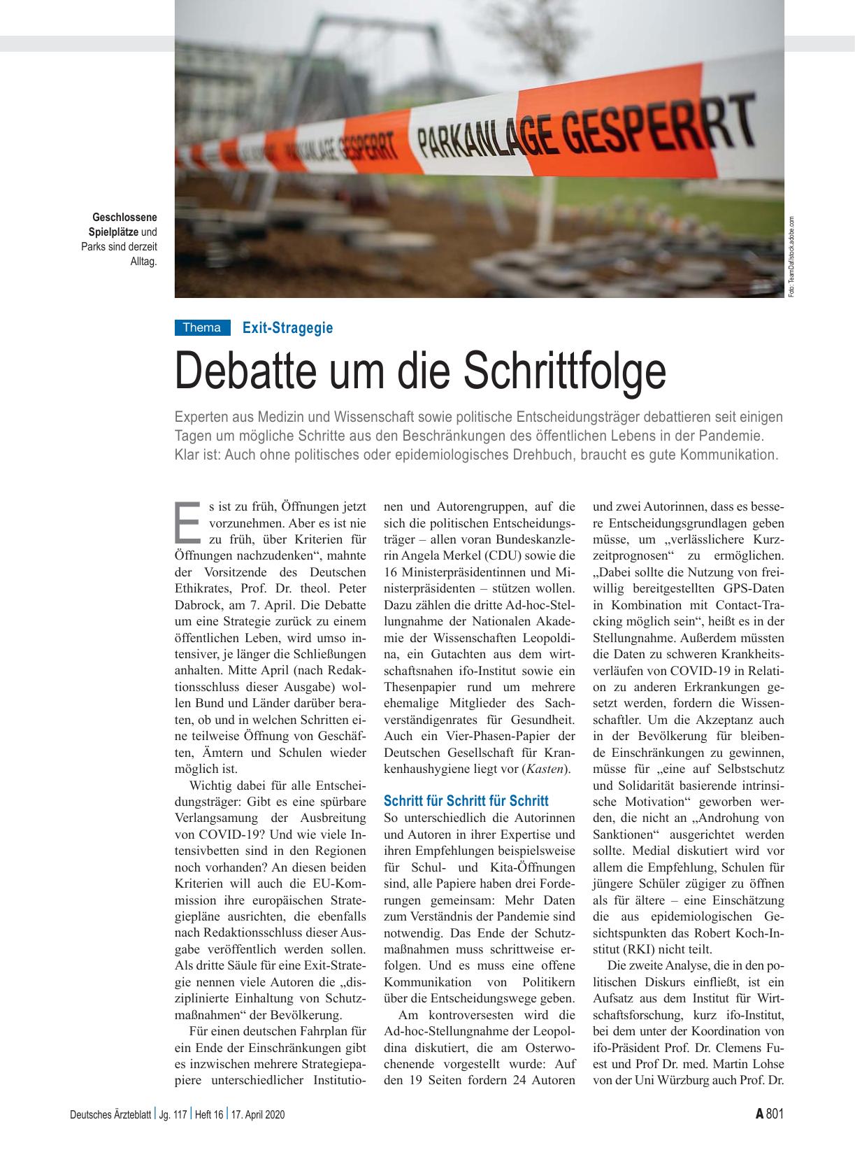 Vorschauseite 1: Exit-Stragegie: Debatte um die Schrittfolge
