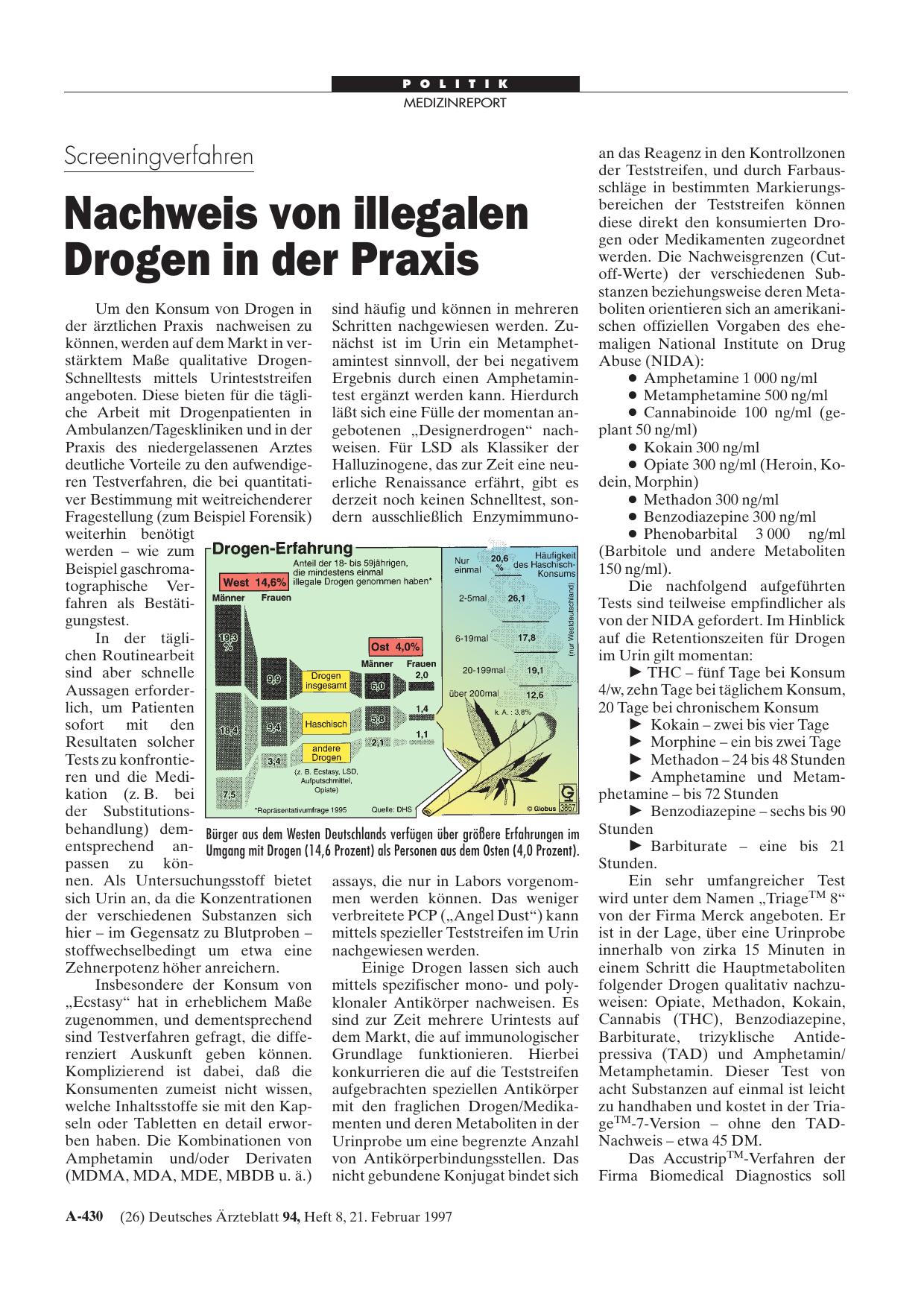 Vorschauseite 1: Screeningverfahren: Nachweis von illegalen Drogen in der Praxis