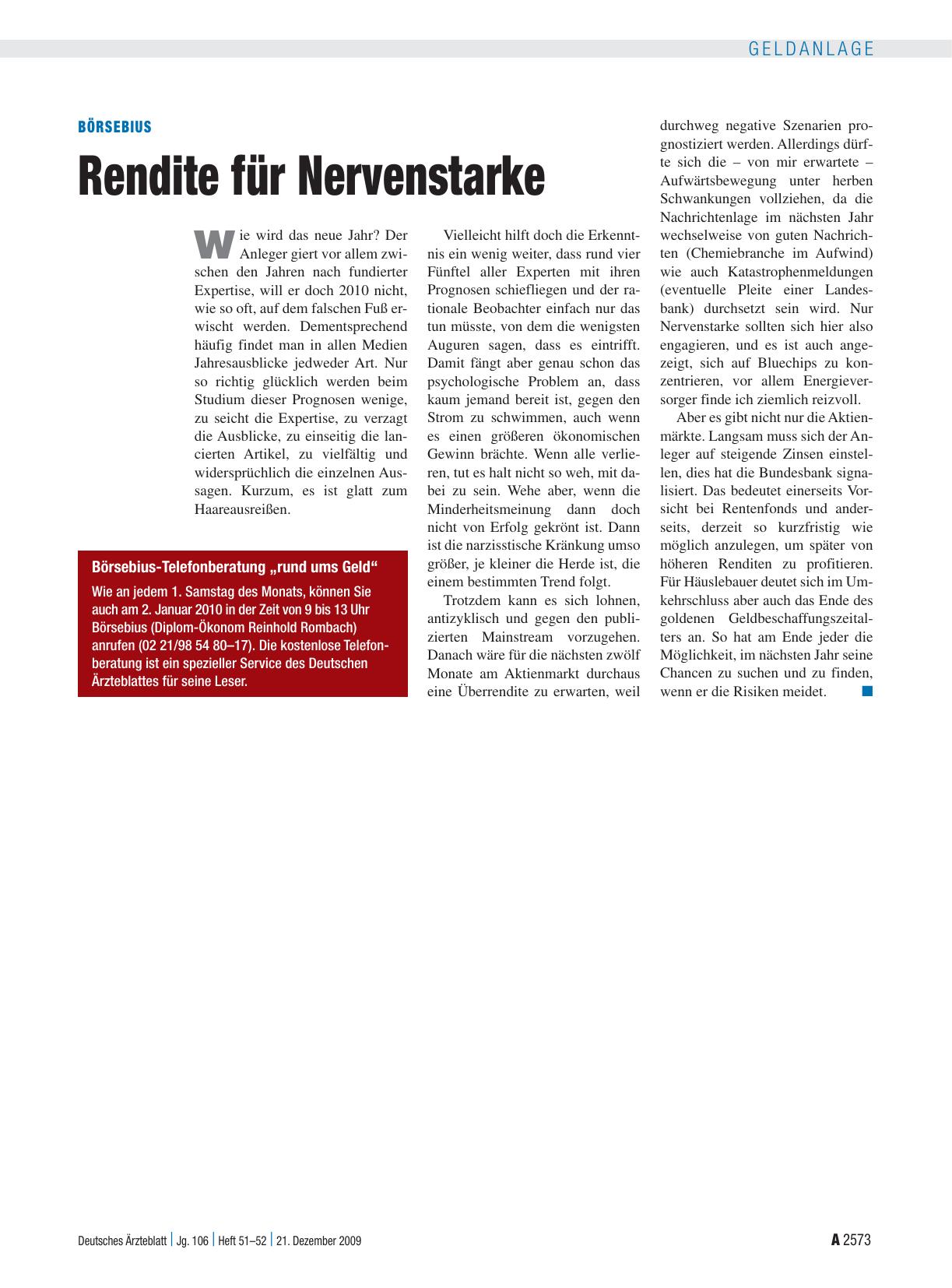 Vorschauseite 1: Börsebius: Rendite für Nervenstarke