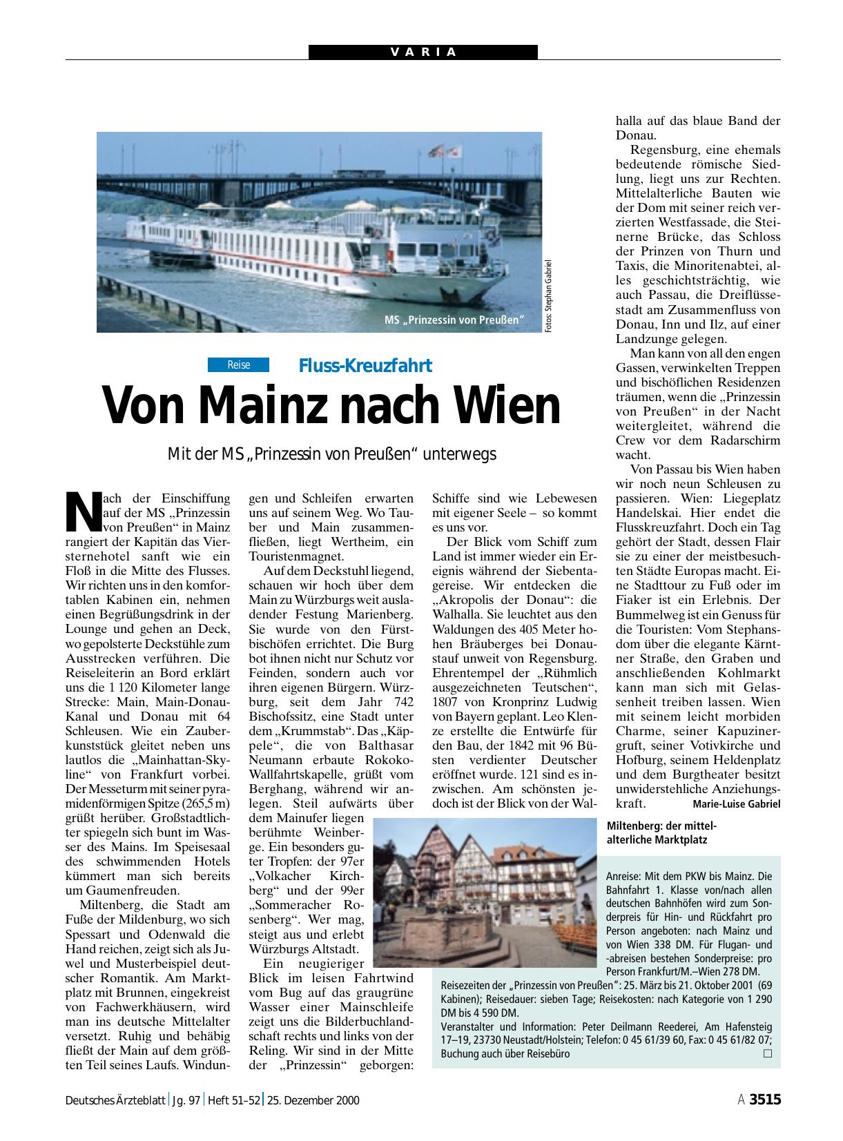Vorschauseite 1: Fluss-Kreuzfahrt: Von Mainz nach Wien