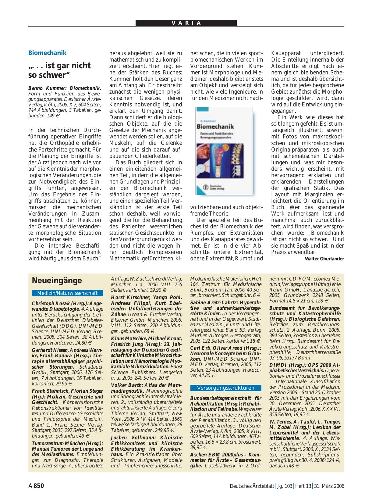 Vorschauseite 1: Biomechanik. Form und Funktion des Bewegungsapparates