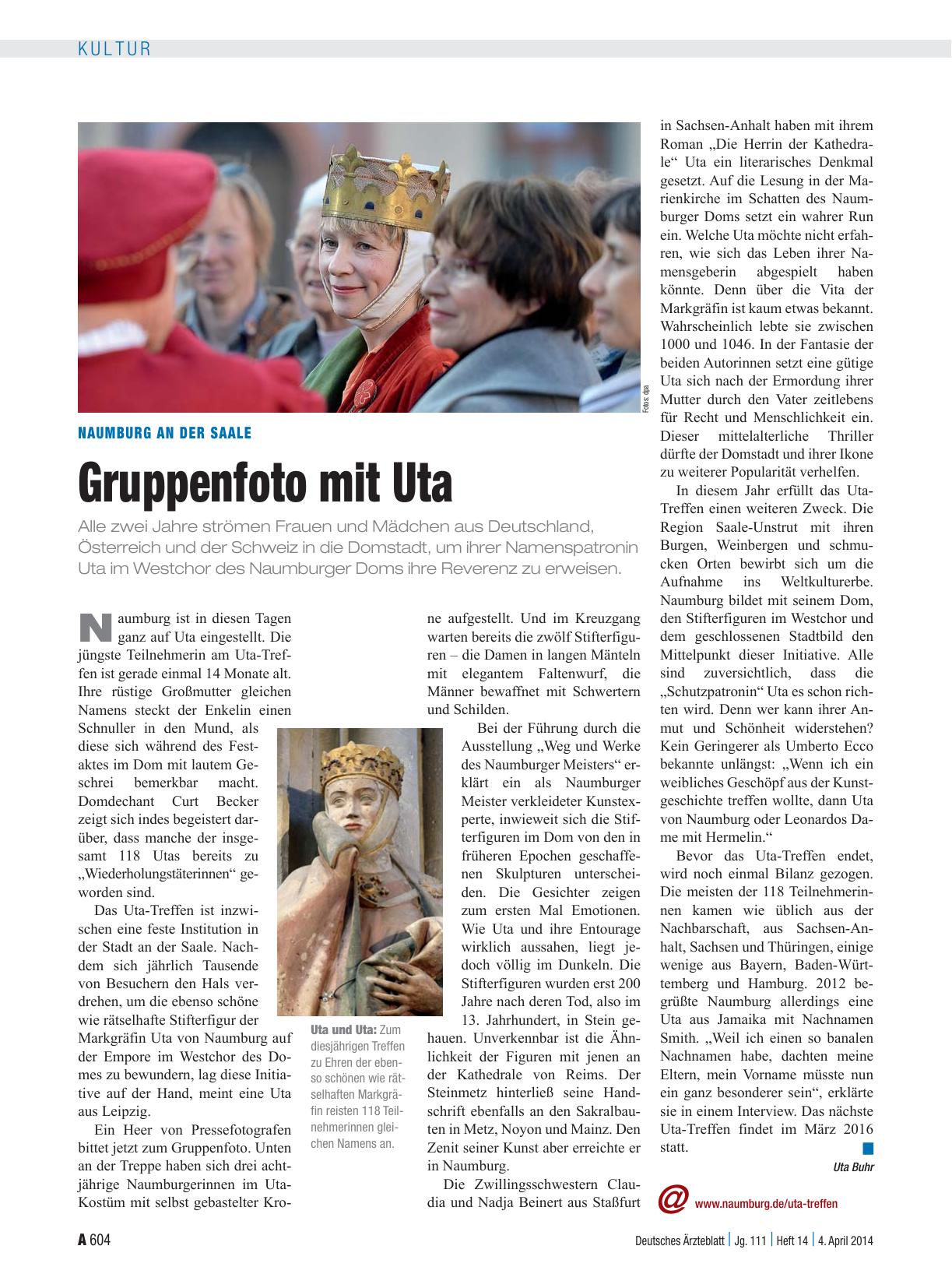 Vorschauseite 1: Naumburg an der Saale: Gruppenfoto mit Uta