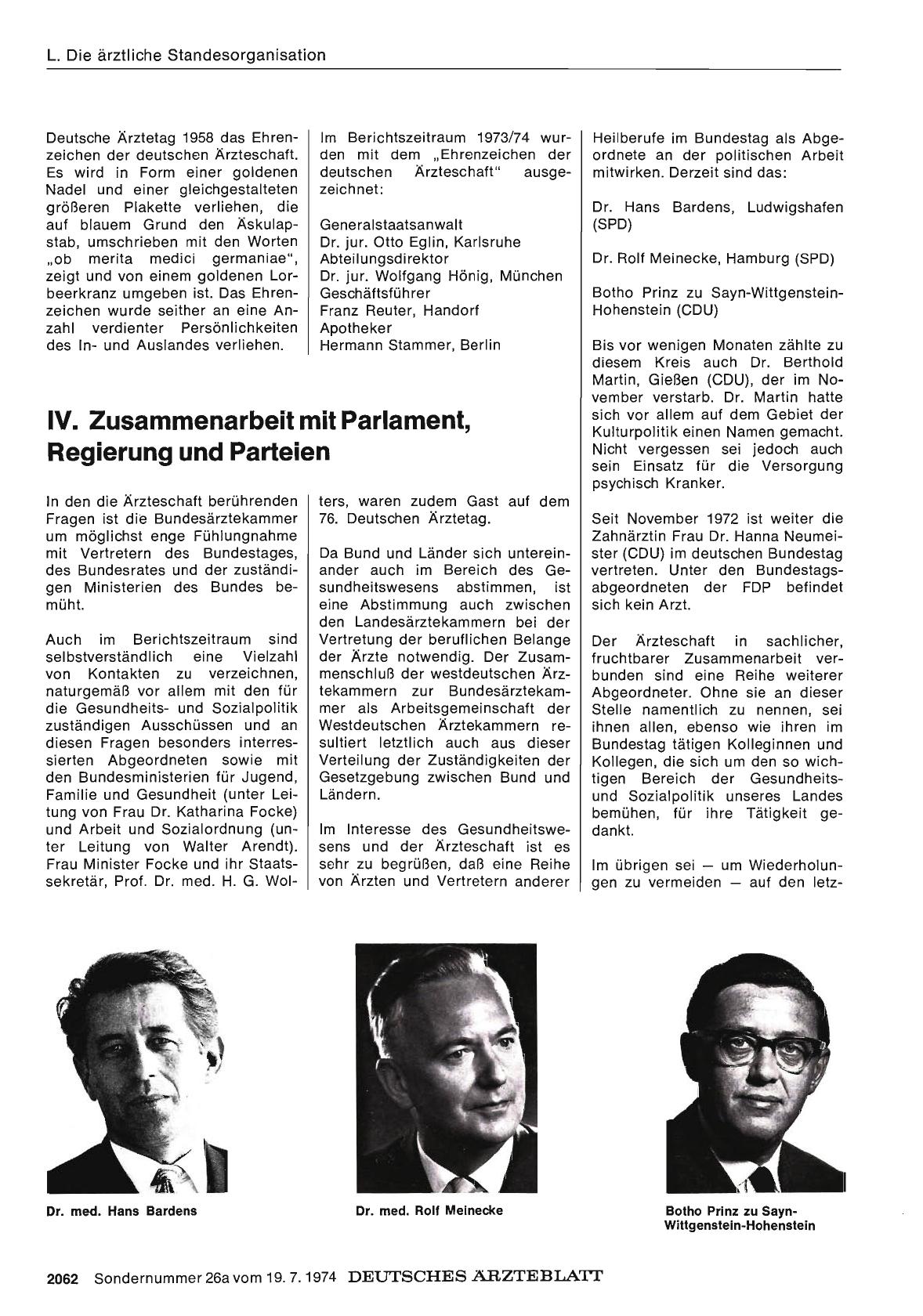 Vorschauseite 1: IV. Zusammenarbeit mit Parlament, Regierung und Parteien