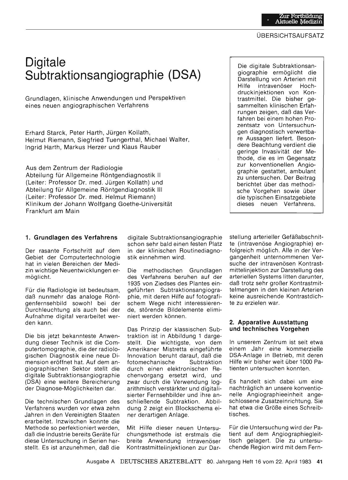 Vorschauseite 1: Digitale Subtraktionsangiographie (DSA)