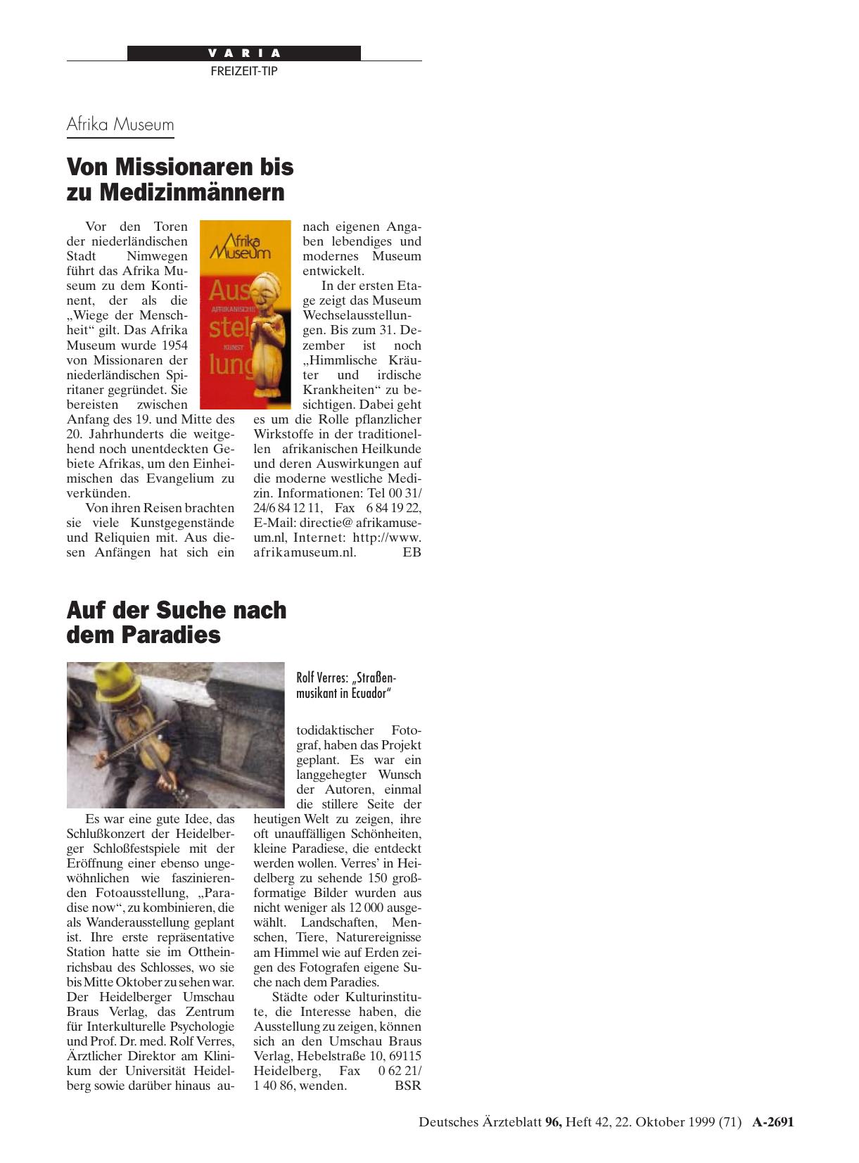 Vorschauseite 1: Afrika Museum: Von Missionaren bis zu Medizinmännern