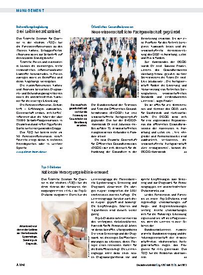 Vorschauseite 1: Typ-2-Diabetes: Nationale Versorgungsleitlinie erneuert