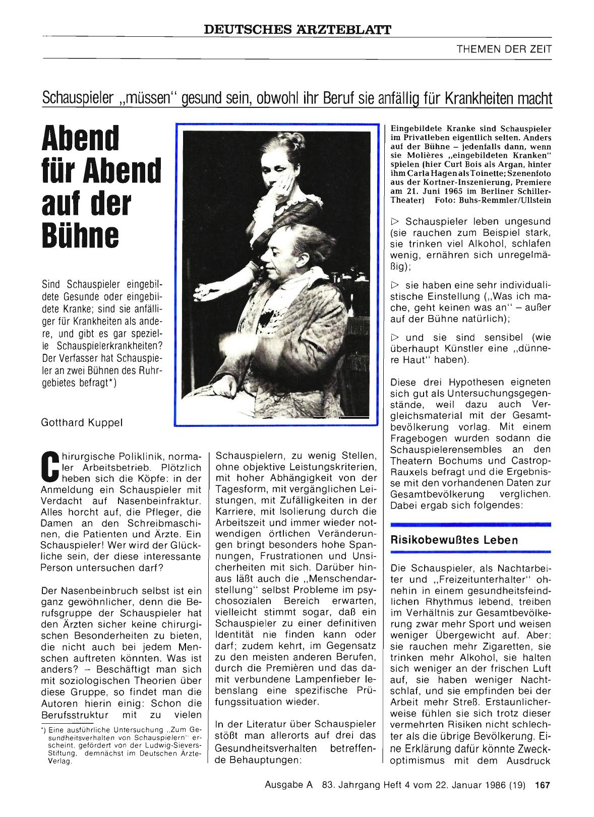 Vorschauseite 1: Abend für Abend auf der Bühne