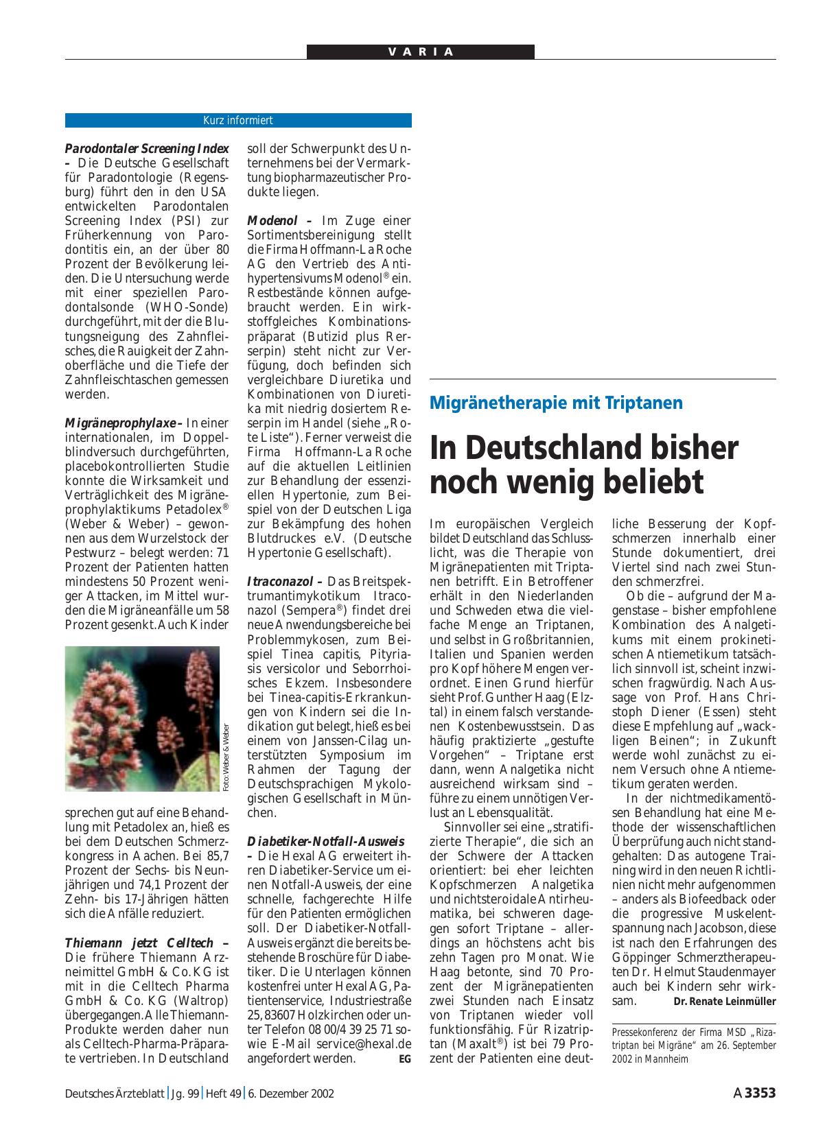 Vorschauseite 1: Migräneprophylaxe