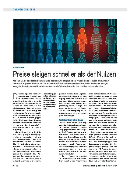 Vorschauseite 1: Arzneimittel: Preise steigen schneller als der Nutzen