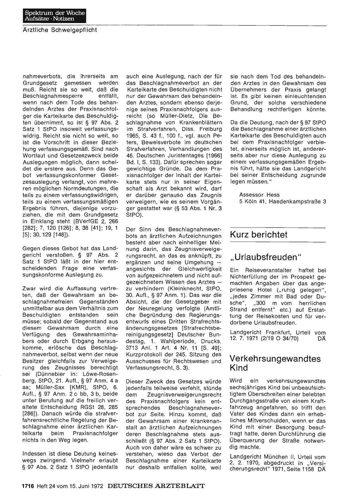Vorschauseite 1: Kurz berichtet