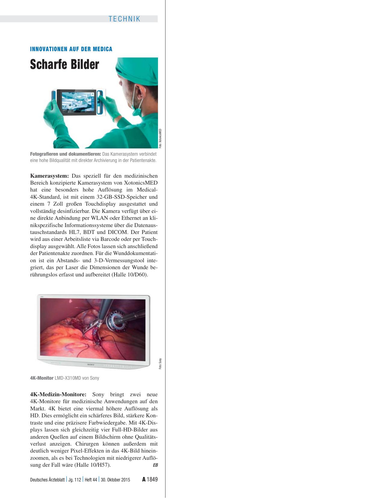 Vorschauseite 1: Innovationen auf der MEDICA: Scharfe Bilder
