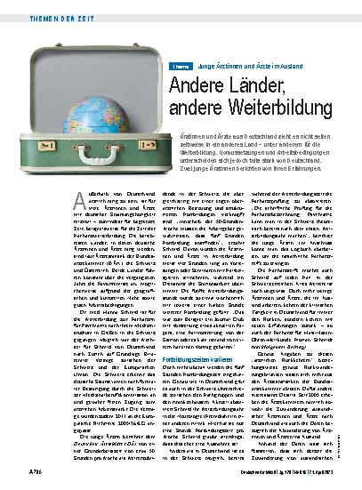 Vorschauseite 1: Junge Ärztinnen und Ärzte im Ausland: Andere Länder, andere Weiterbildung