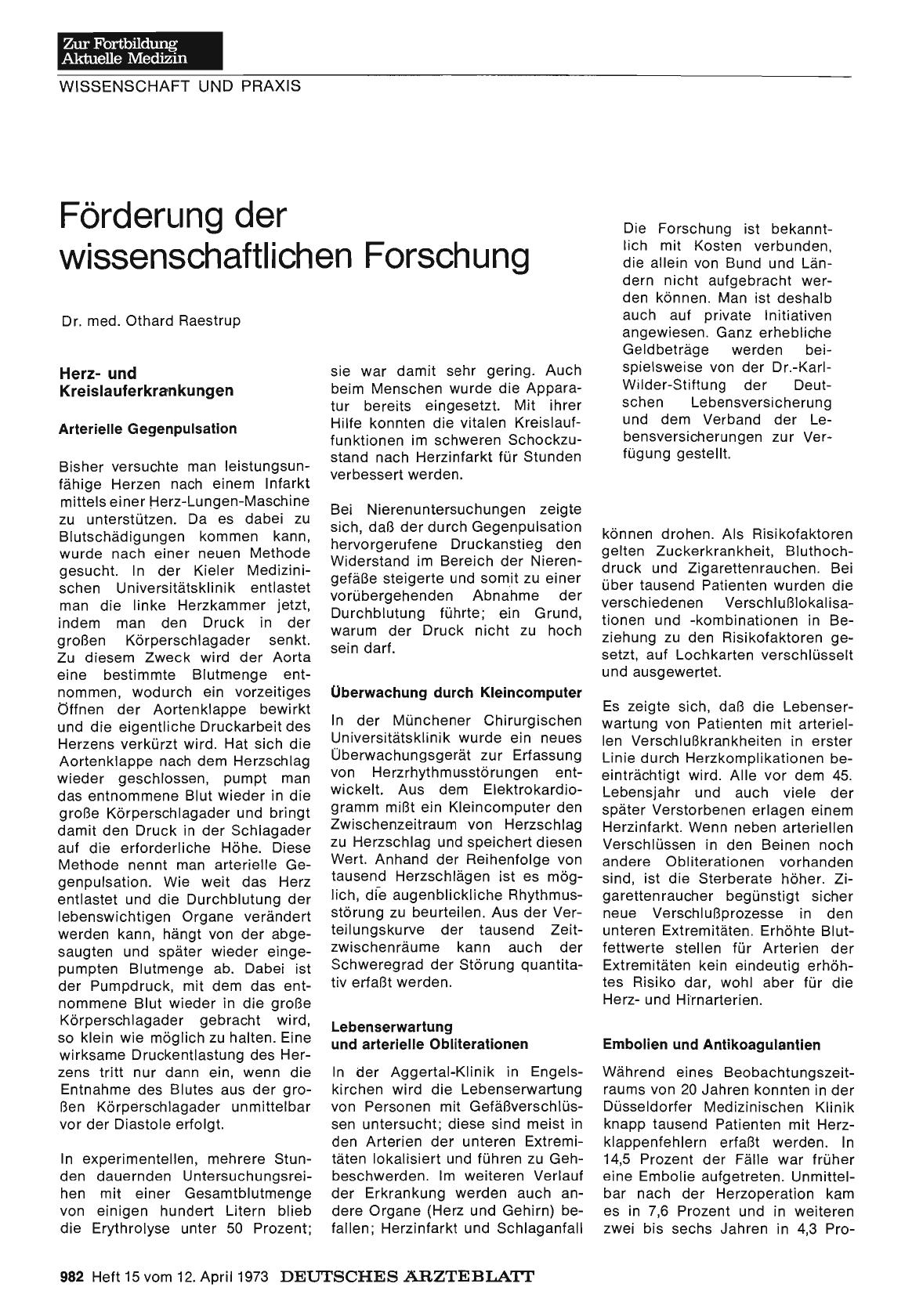 Vorschauseite 1: Förderung der wissenschaftlichen Forschung