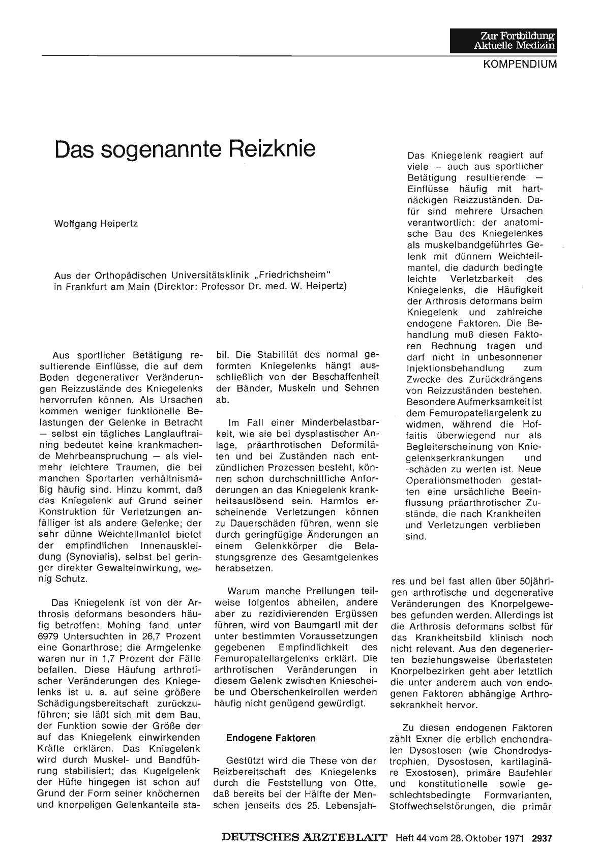 Vorschauseite 1: Das sogenannte Reizknie