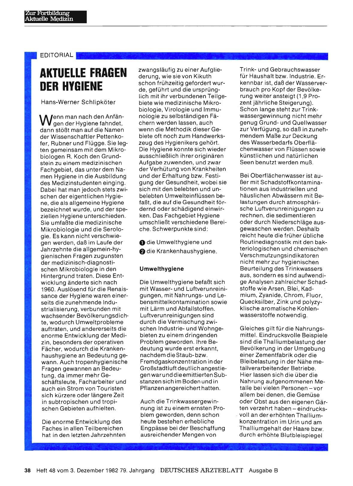 Vorschauseite 1: AKTUELLE FRAGEN DER HYGIENE