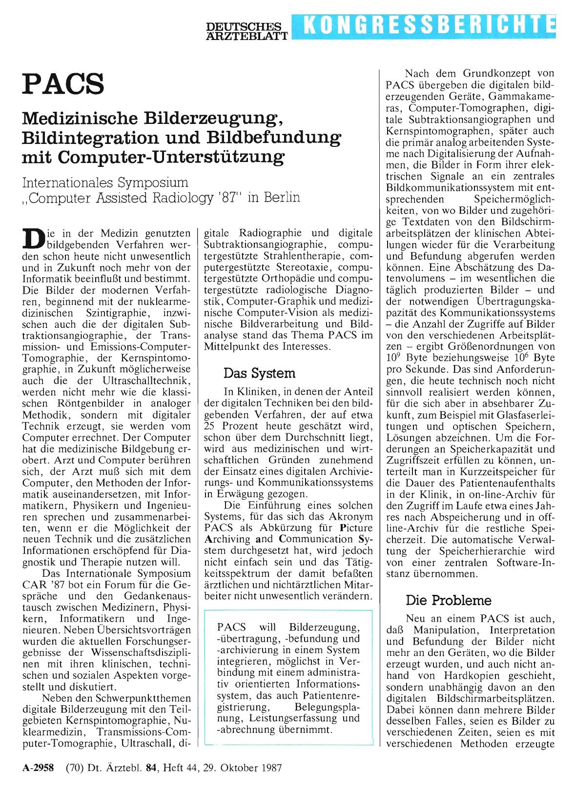 Vorschauseite 1: PACS: Medizinische Bilderzeugung, Bildintegration und Bildbefundung mit Computer-Unterstützung