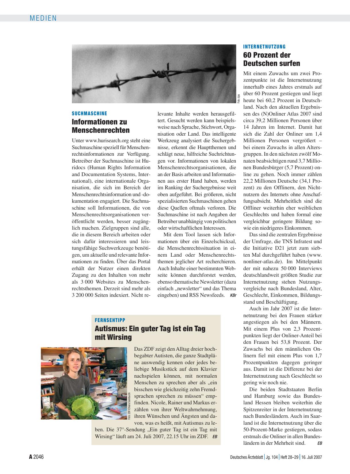 Vorschauseite 1: Suchmaschine: Informationen zu Menschenrechten