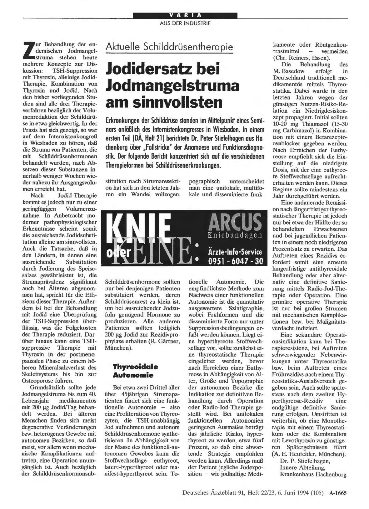 Vorschauseite 1: Aktuelle Schilddrüsentherapie: Jodidersatz bei Jodmangelstruma am sinnvollsten