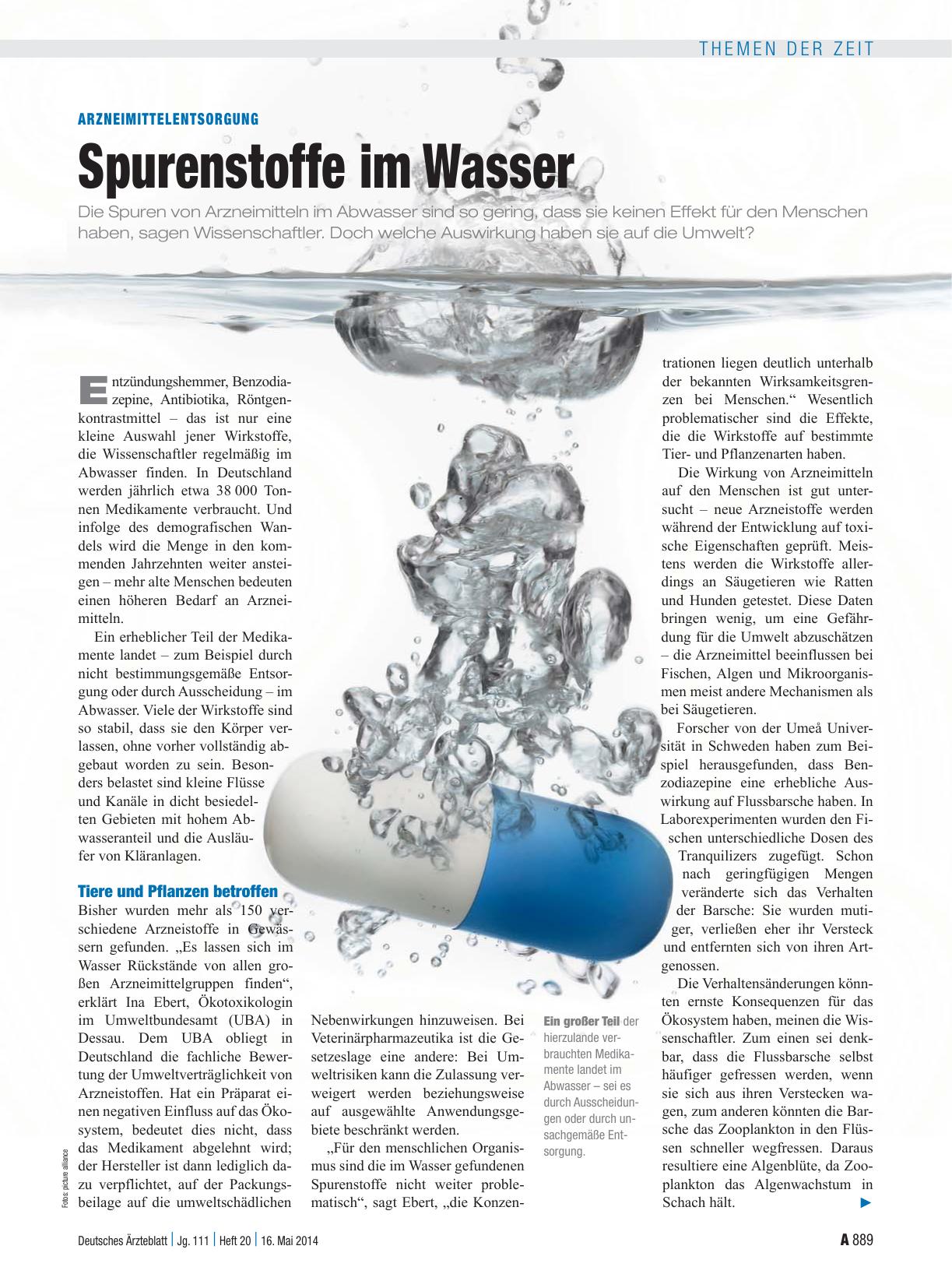 Vorschauseite 1: Arzneimittelentsorgung: Spurenstoffe im Wasser
