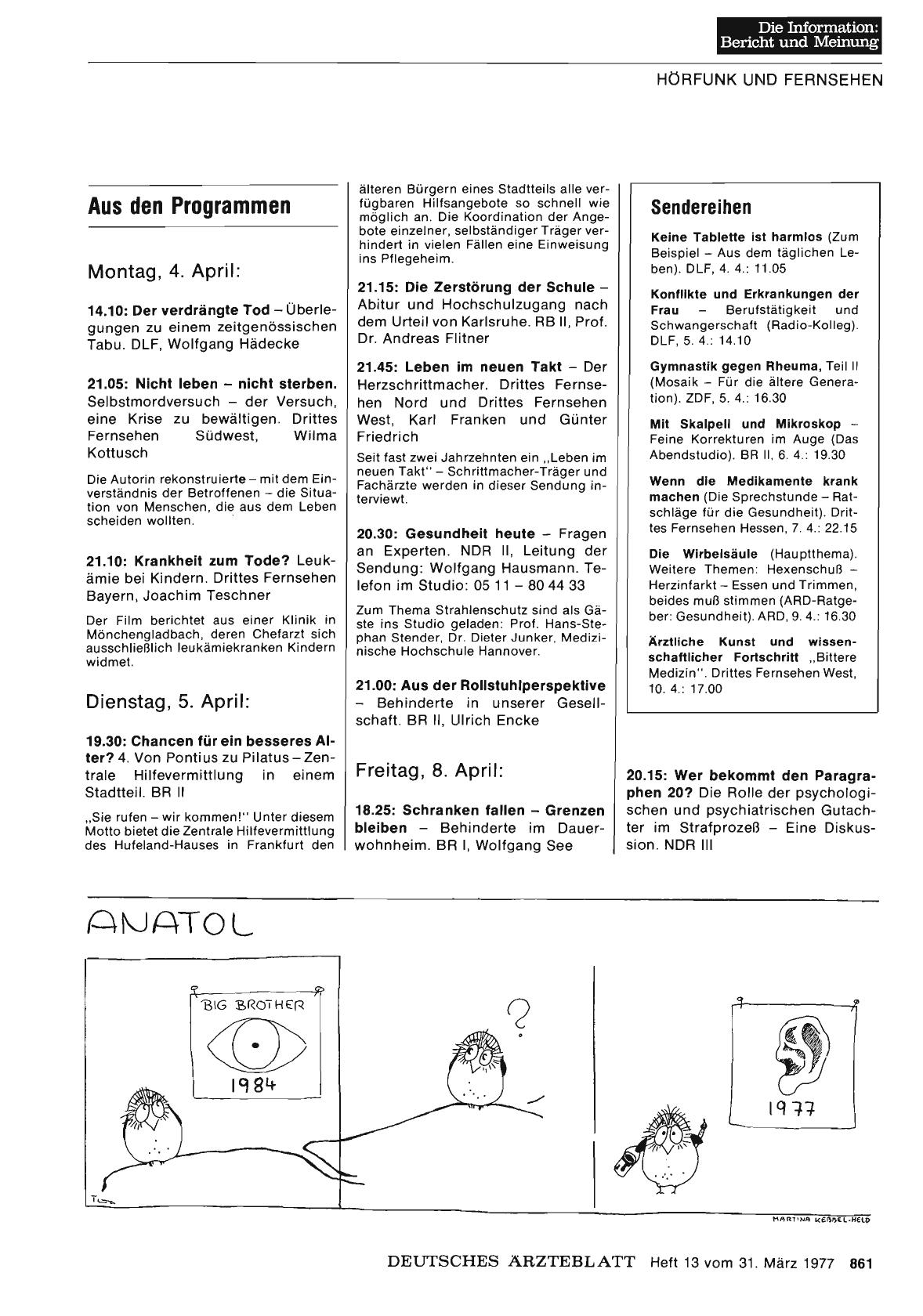 Vorschauseite 1: Aus den Programmen