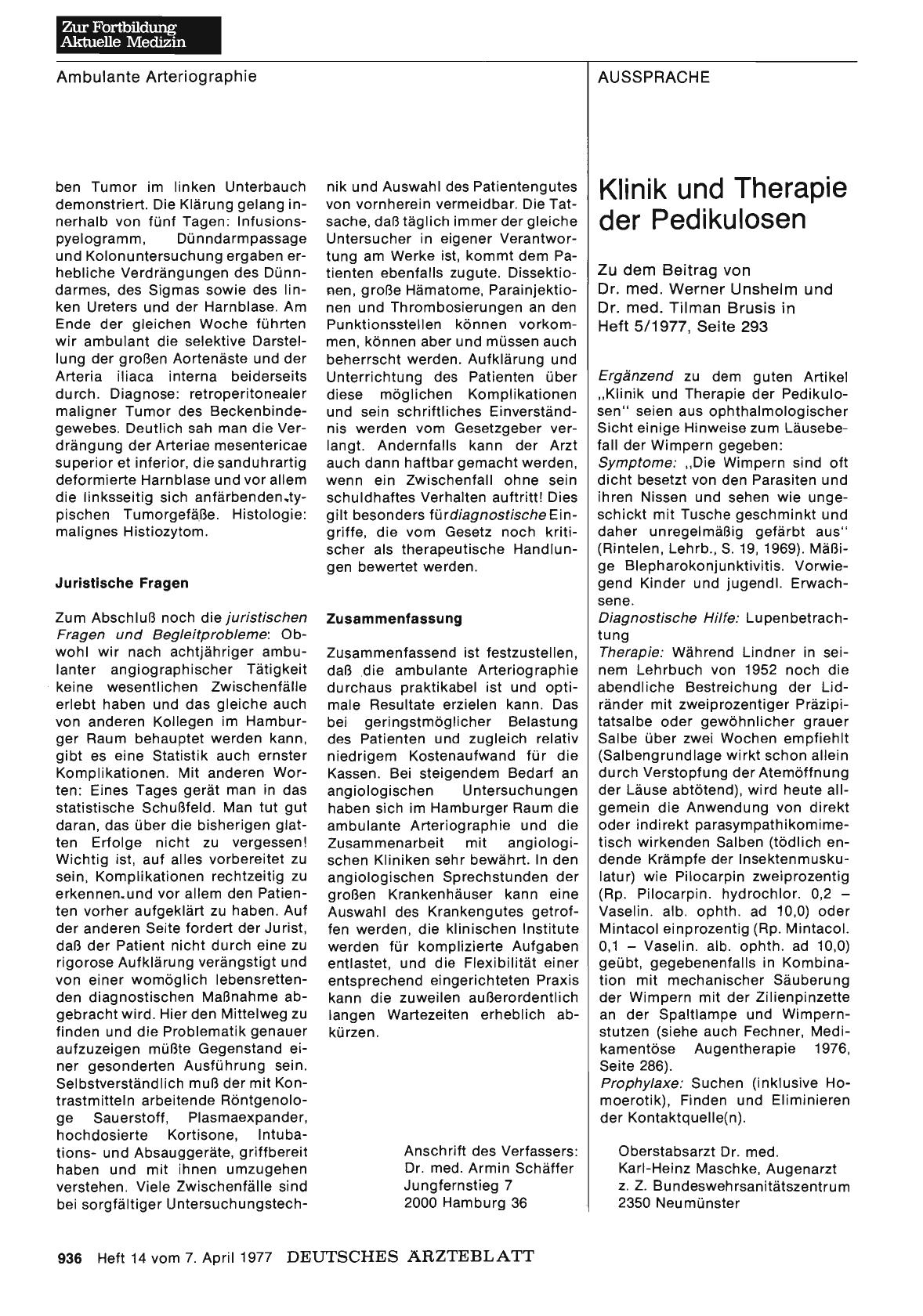 Vorschauseite 1: Klinik und Therapie der Pedikulosen
