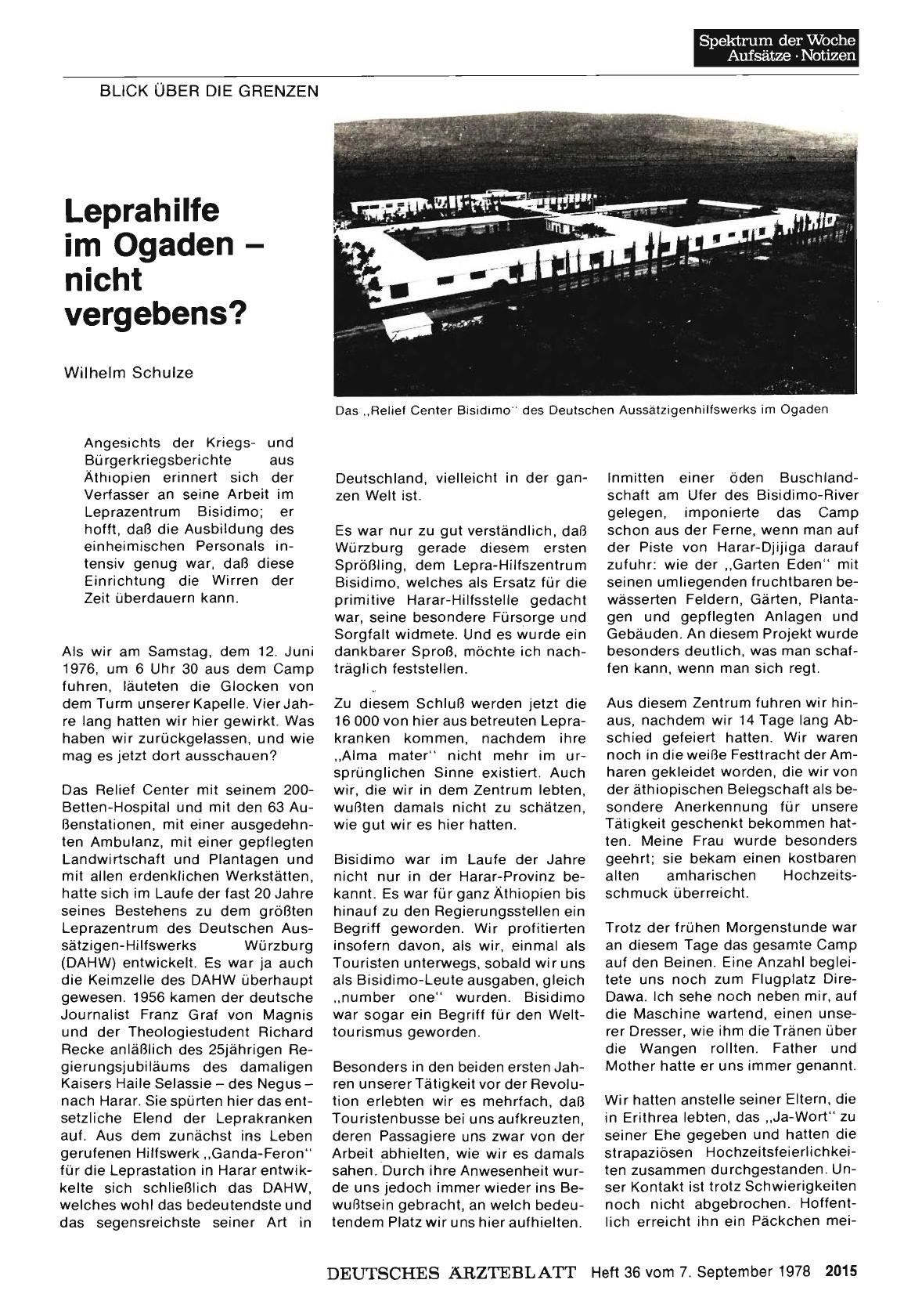 Vorschauseite 1: Leprahilfe im Ogaden nicht vergebens?