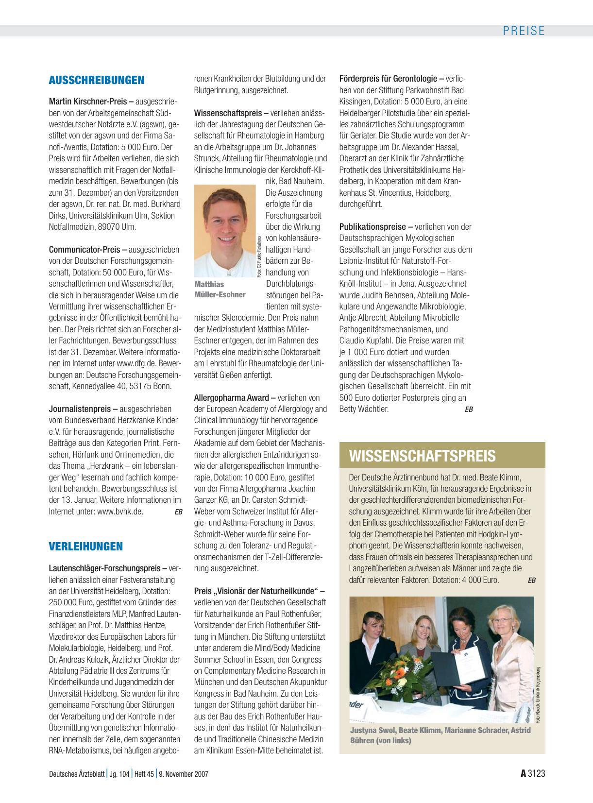 Vorschauseite 1: Ausschreibungen