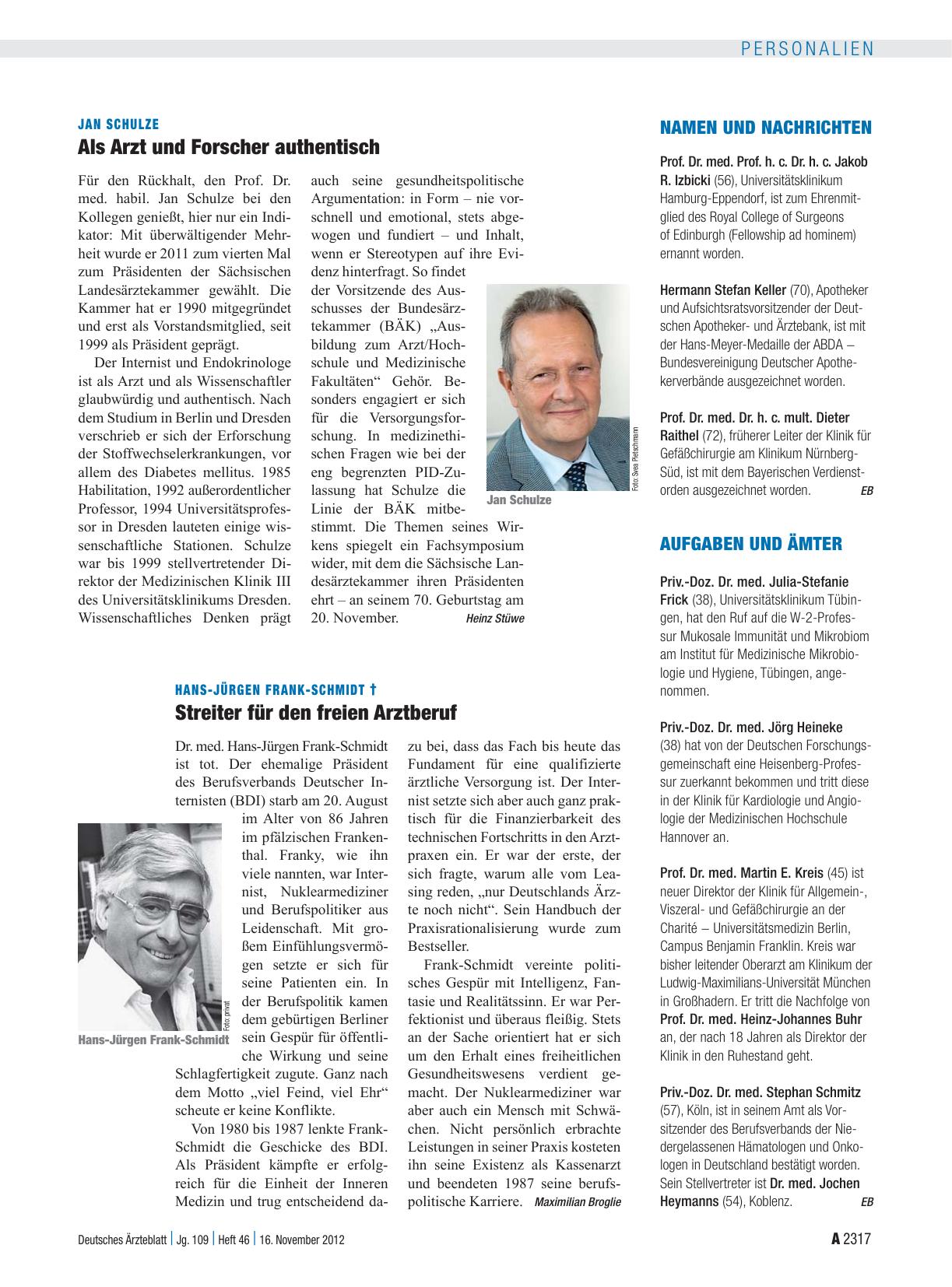 Vorschauseite 1: Jan Schulze: Als Arzt und Forscher authentisch