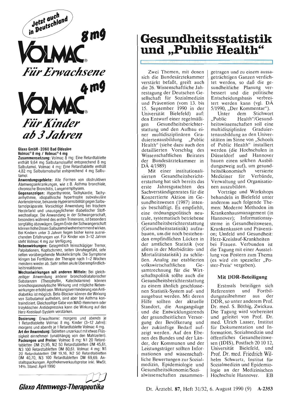 Vorschauseite 1: Gesundheitsstatistik und „Public Health“