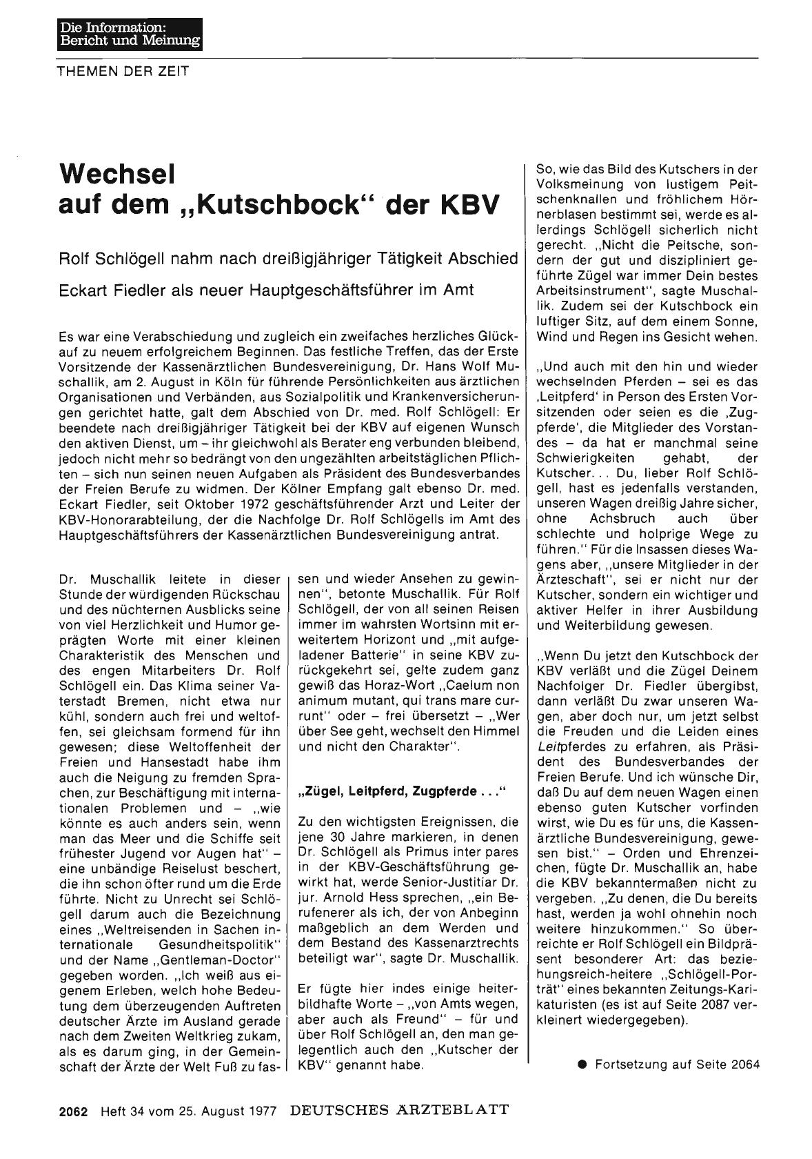 Vorschauseite 1: Wechsel auf dem „Kutschbock“ der KBV (Teil 1)