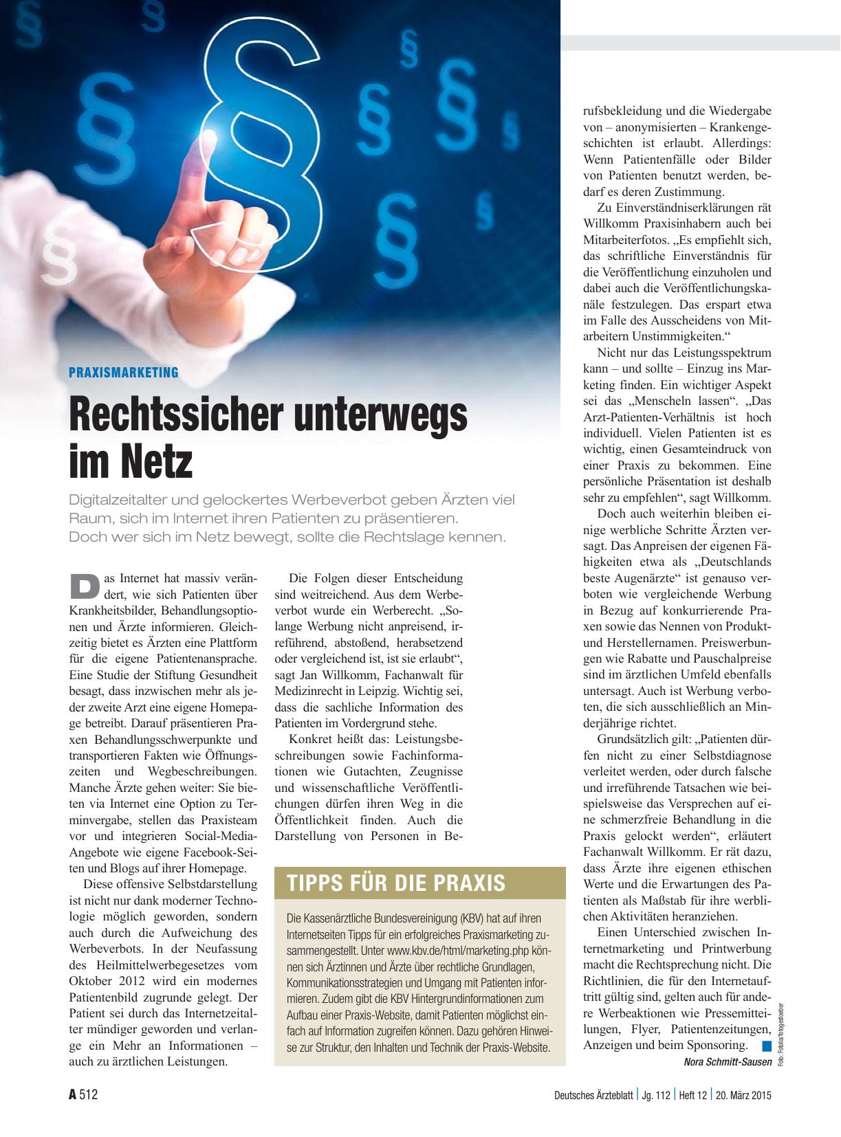 Vorschauseite 1: Praxismarketing: Rechtssicher unterwegs im Netz