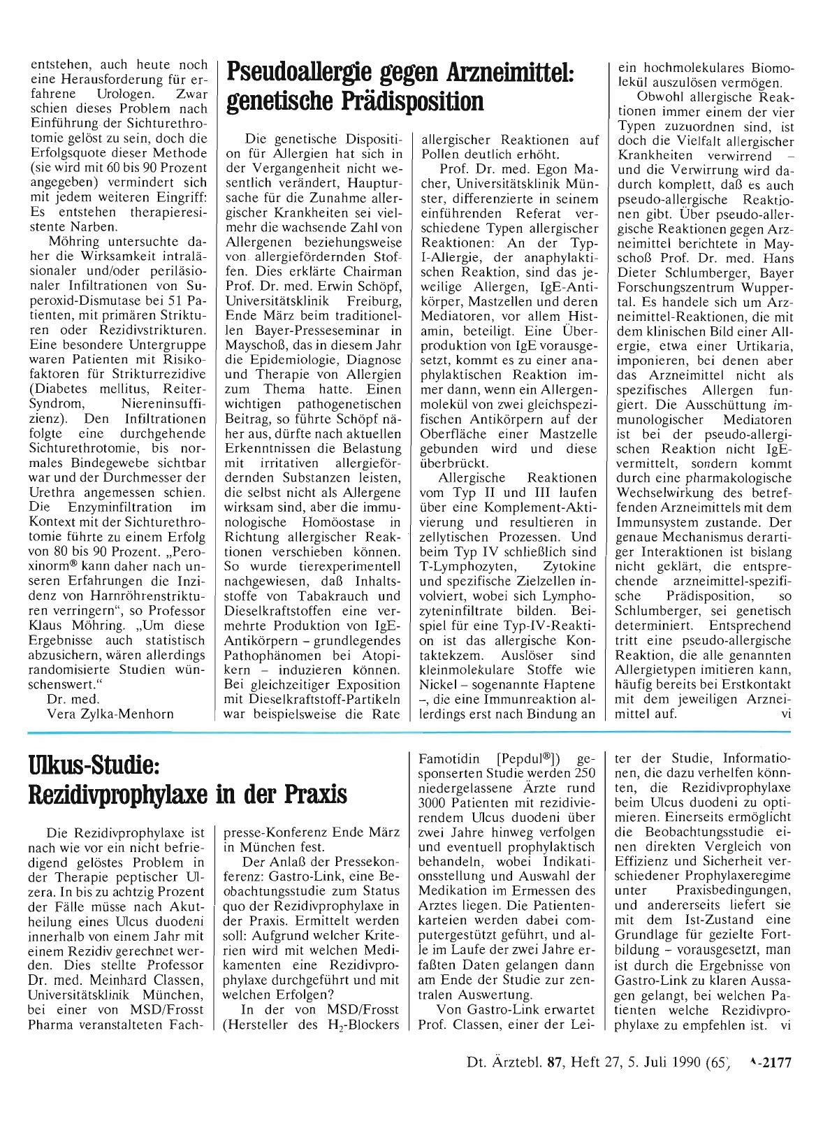 Vorschauseite 1: Ulkus-Studie: Rezidivprophylaxe in der Praxis