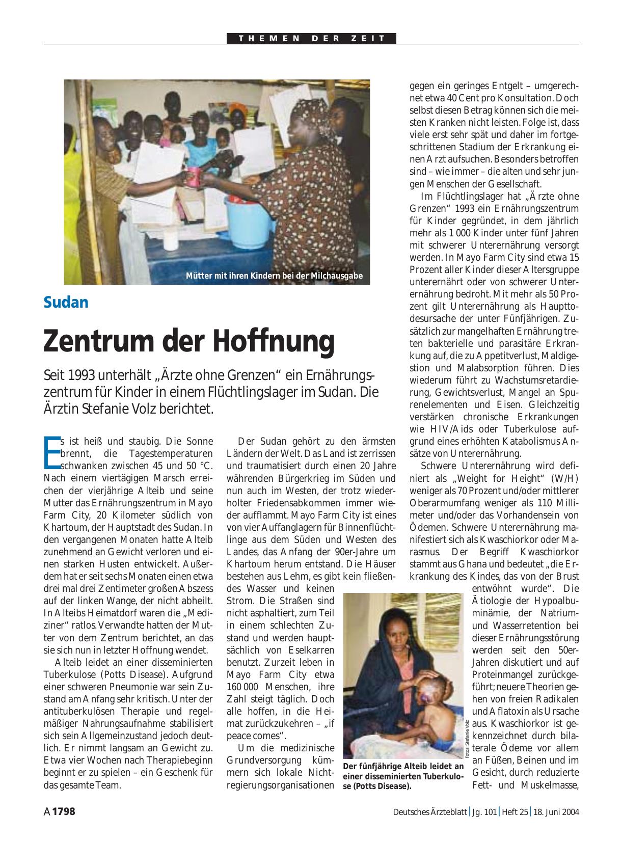 Vorschauseite 1: Sudan: Zentrum der Hoffnung