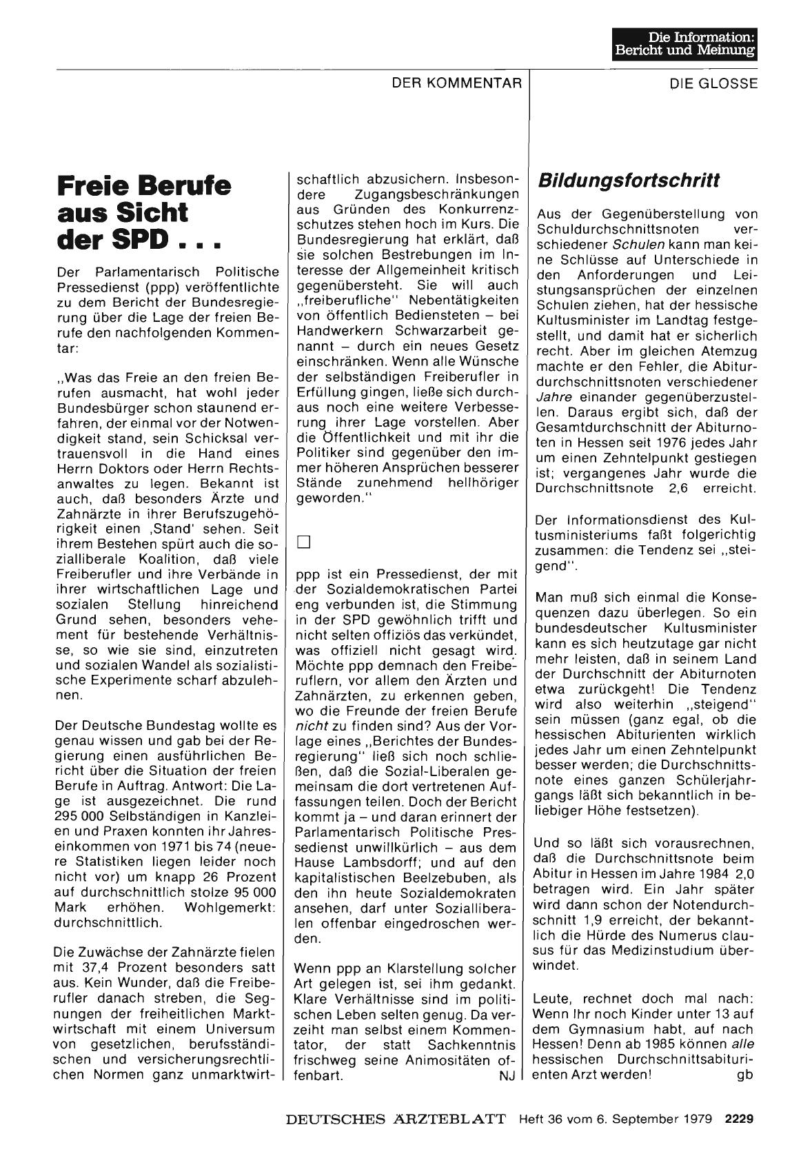 Vorschauseite 1: Freie Berufe aus Sicht der SPD. ..