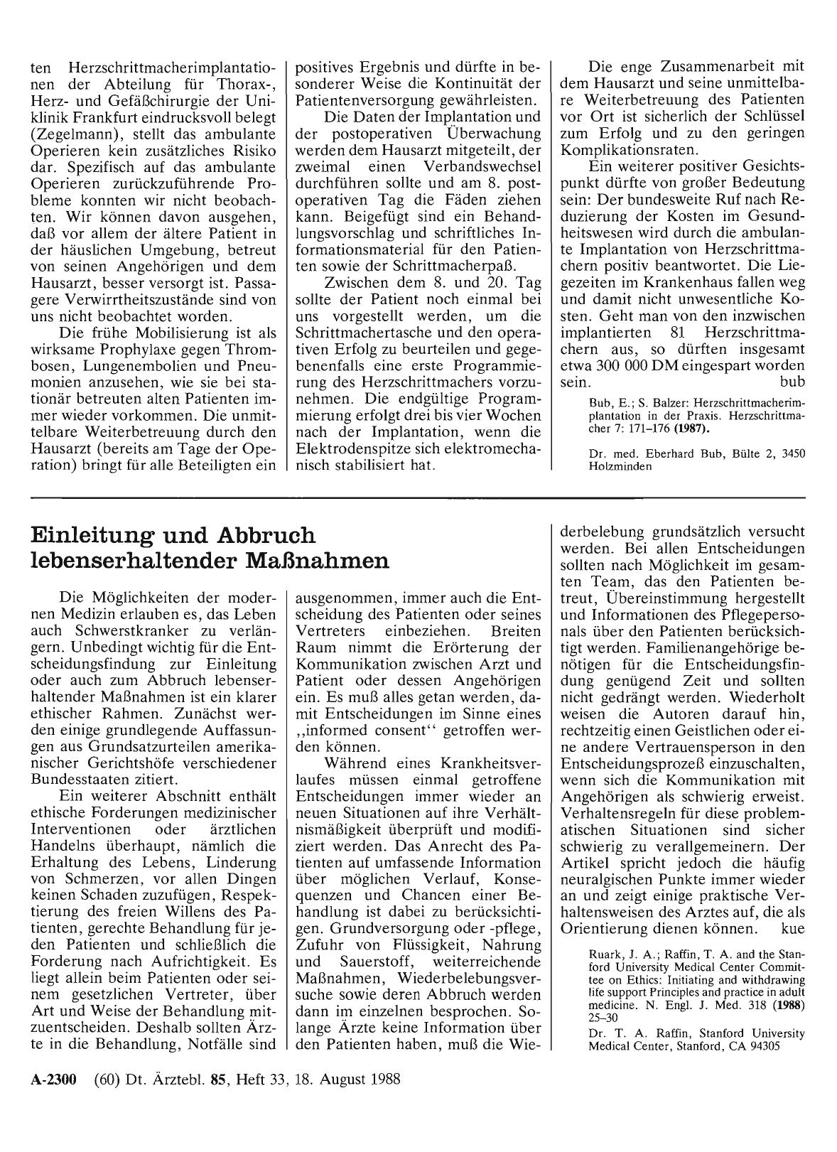 Vorschauseite 1: Einleitung und Abbruch lebenserhaltender Maßnahmen