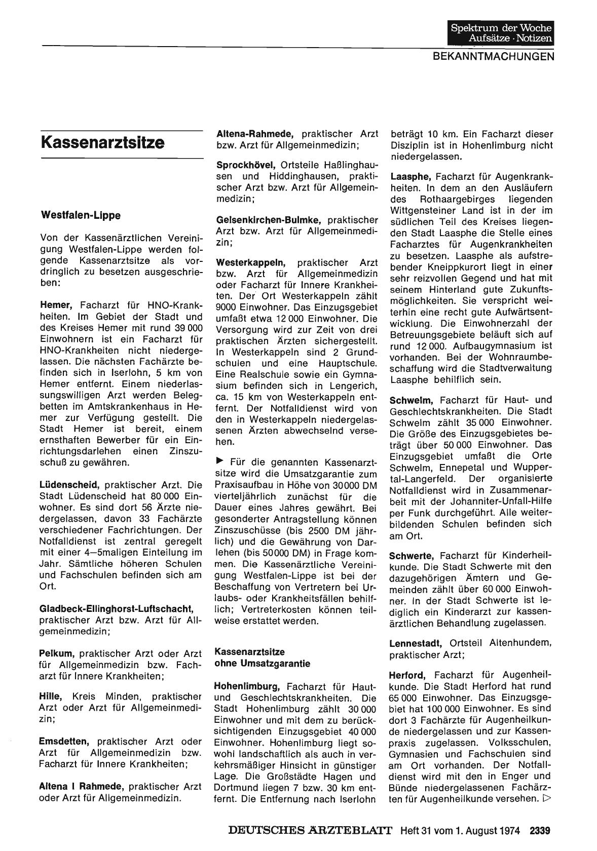 Vorschauseite 1: Kassenarztsitze