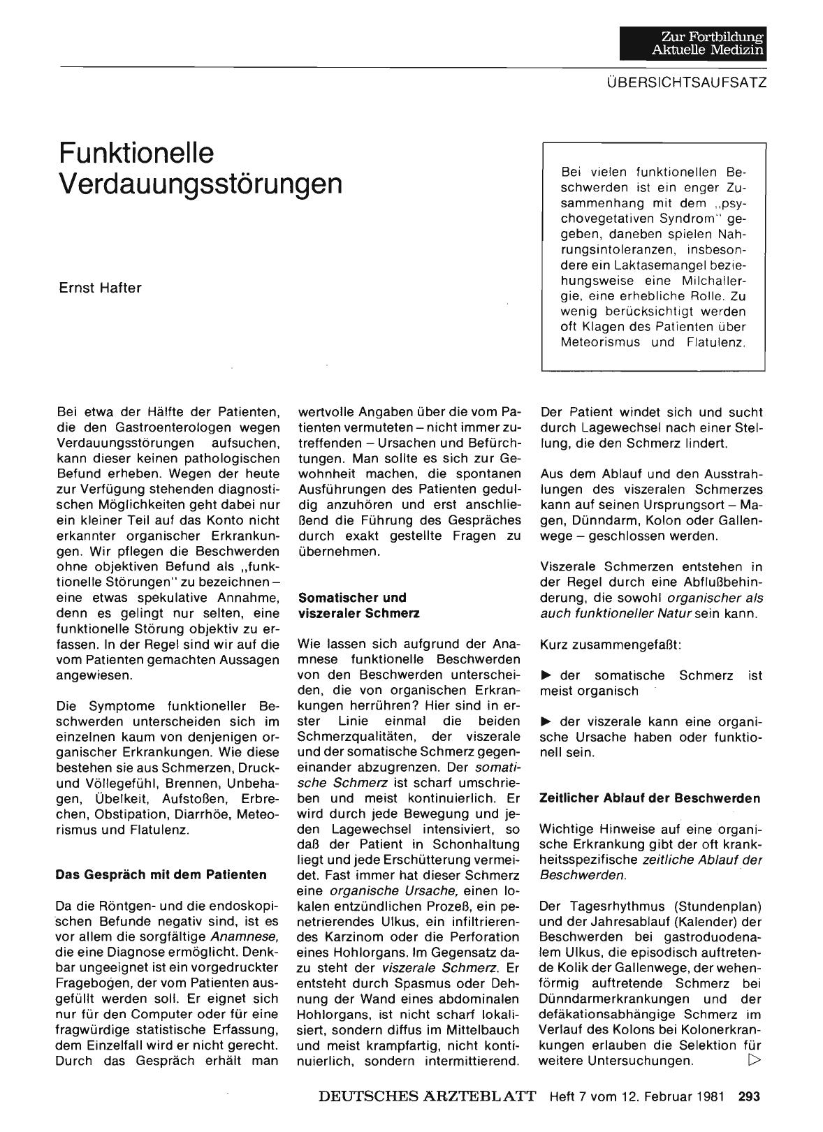 Vorschauseite 1: Funktionelle Verdauungsstörungen