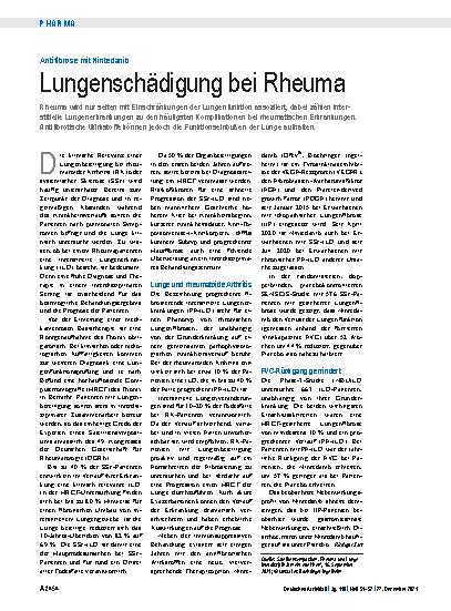 Vorschauseite 1: Antifibrose mit Nintedanib: Lungenschädigung bei Rheuma