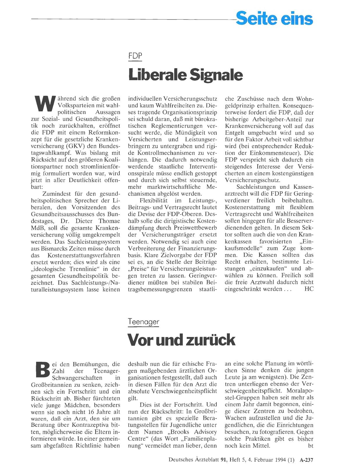Vorschauseite 1: Teenager Vor und zurück