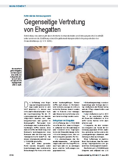 Vorschauseite 1: Reformiertes Betreuungsrecht: Gegenseitige Vertretung von Ehegatten