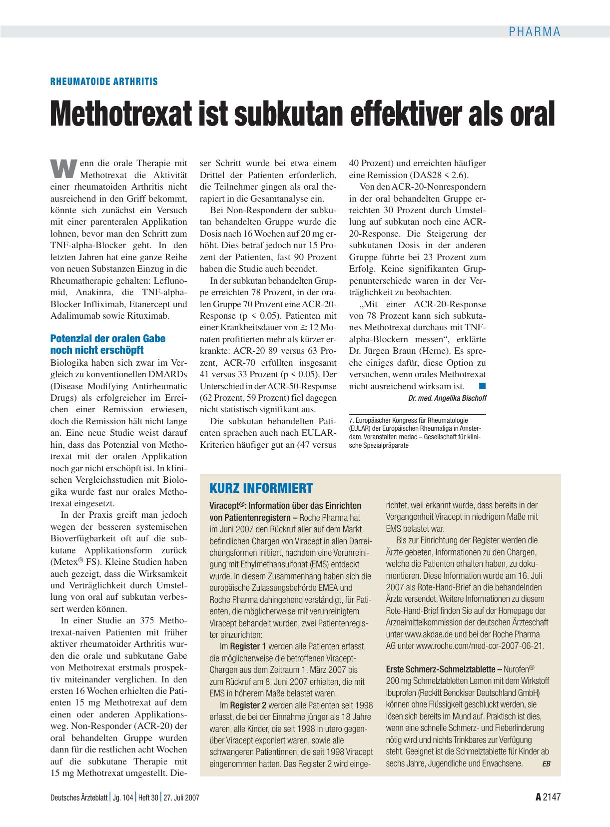 Vorschauseite 1: KURZ INFORMIERT