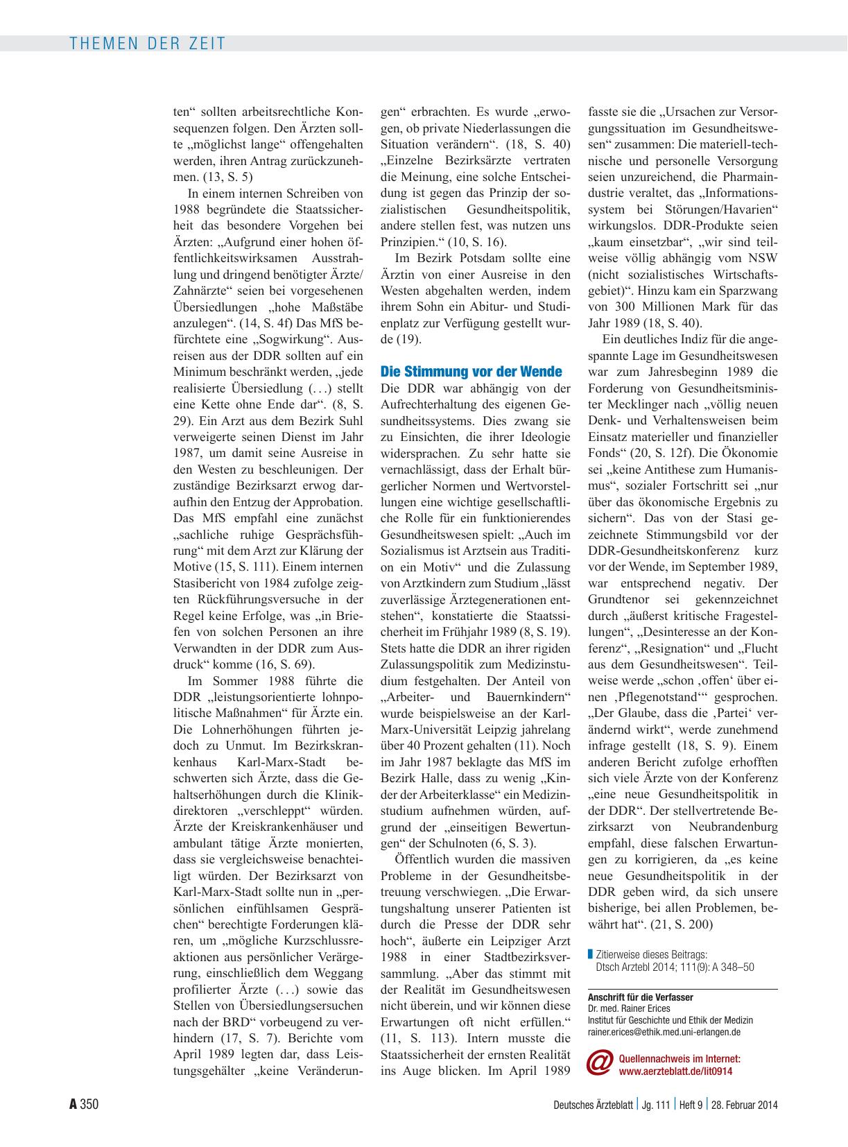 Vorschauseite 3: DDR-Gesundheitswesen: Die Versorgungslage war überaus kritisch