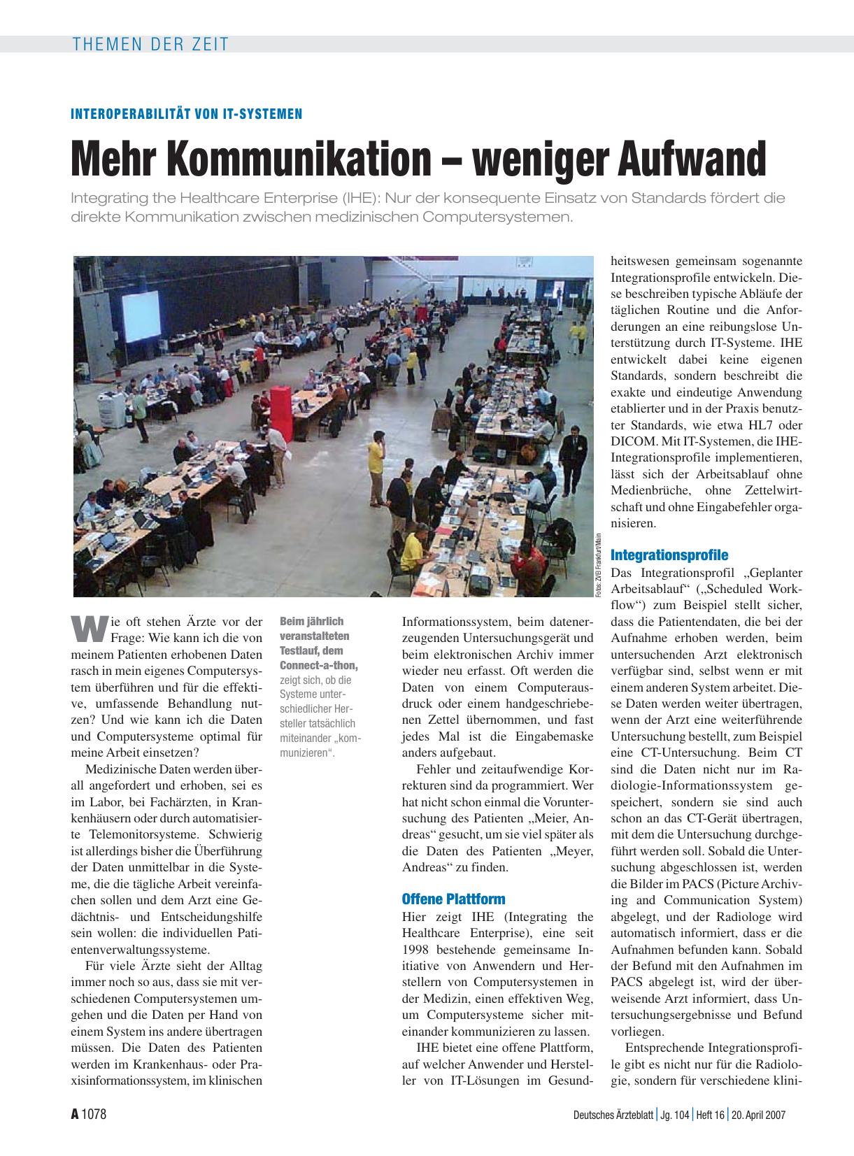 Vorschauseite 1: Interoperabilität von IT-Systemen: Mehr Kommunikation – weniger Aufwand