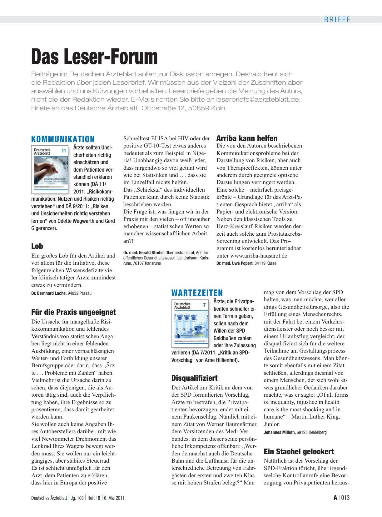 Vorschauseite 1: Wartezeiten: Ein Stachel gelockert