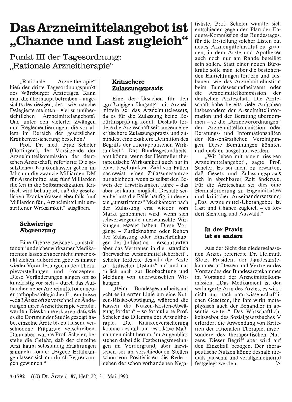 Vorschauseite 1: Das Arzneimittelangebot ist „Chance und Last zugleich“