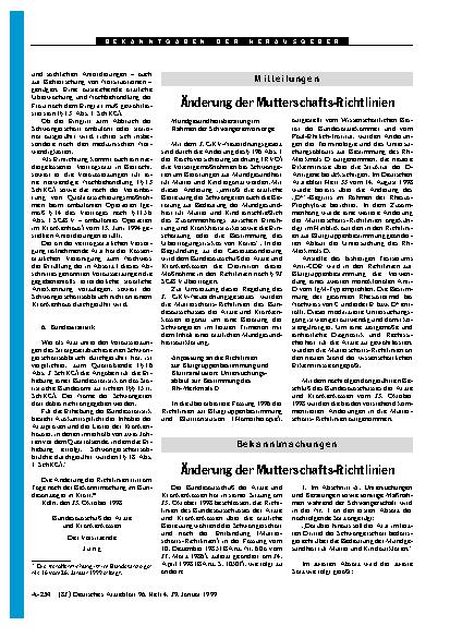 Vorschauseite 1: Änderung der Mutterschafts-Richtlinien